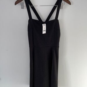 Garage Pleated Fit and Flare Dress Size Medium Black